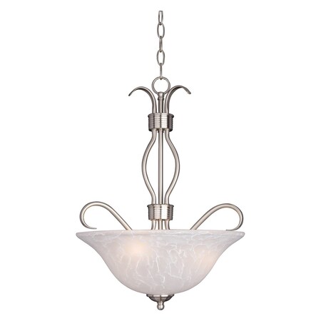 Maxim Three Light Satin Nickel Ice Glass Up Pendant 10121ICSN